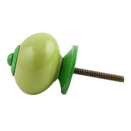 Lime Round Green Fitting Ceramic Knob